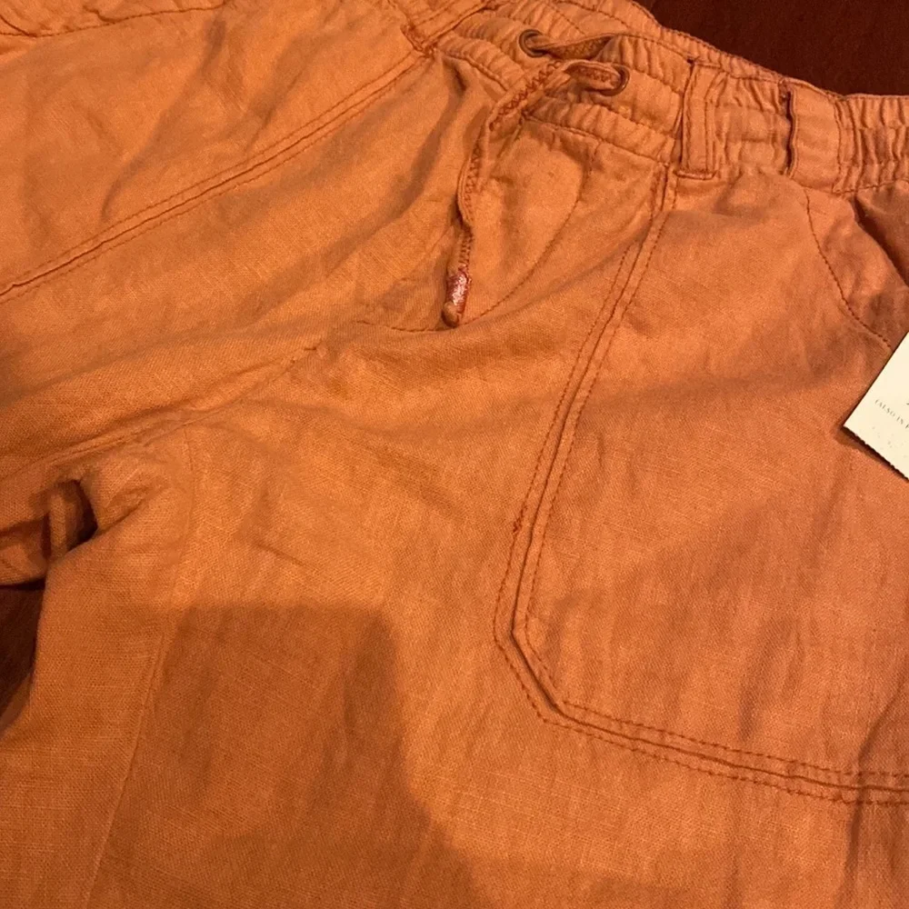 Anthropologie Hei Hei Coral Sight Seer linen cargo pants